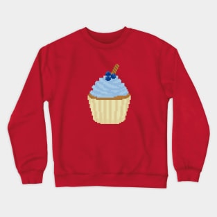 Blue cupcake pixel art Crewneck Sweatshirt